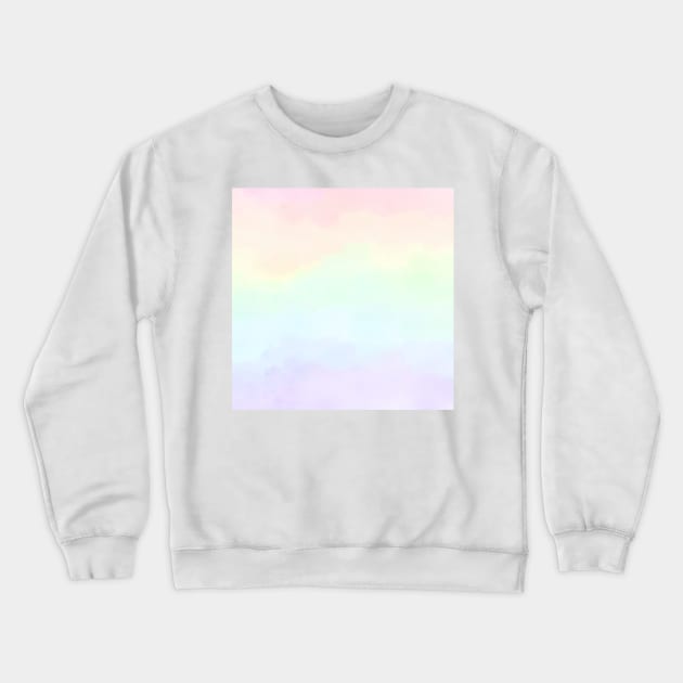 Rainbow Pastel Watercolor Gradient Crewneck Sweatshirt by PanyaCreative